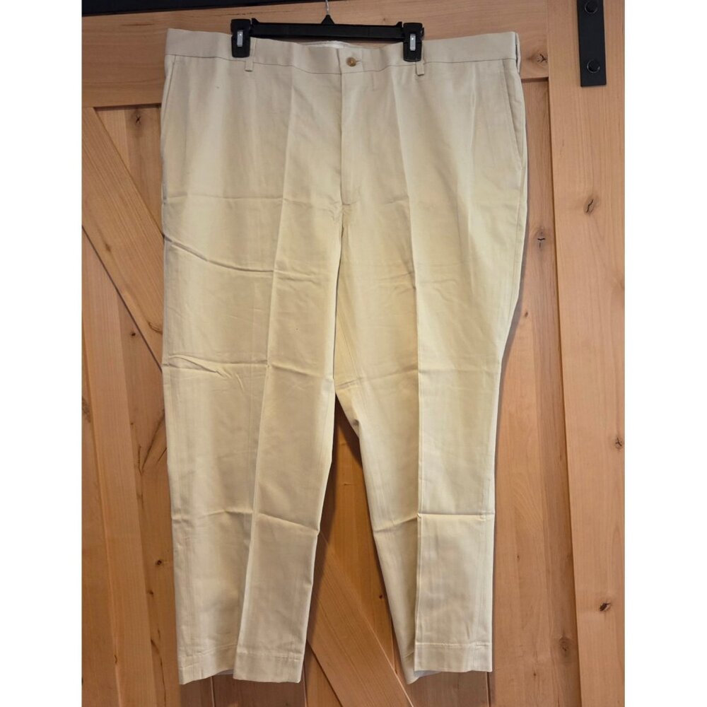New! Men 44x28 Tan Slim Fit Khakis 100% Cotton The Holmes Store All American USA